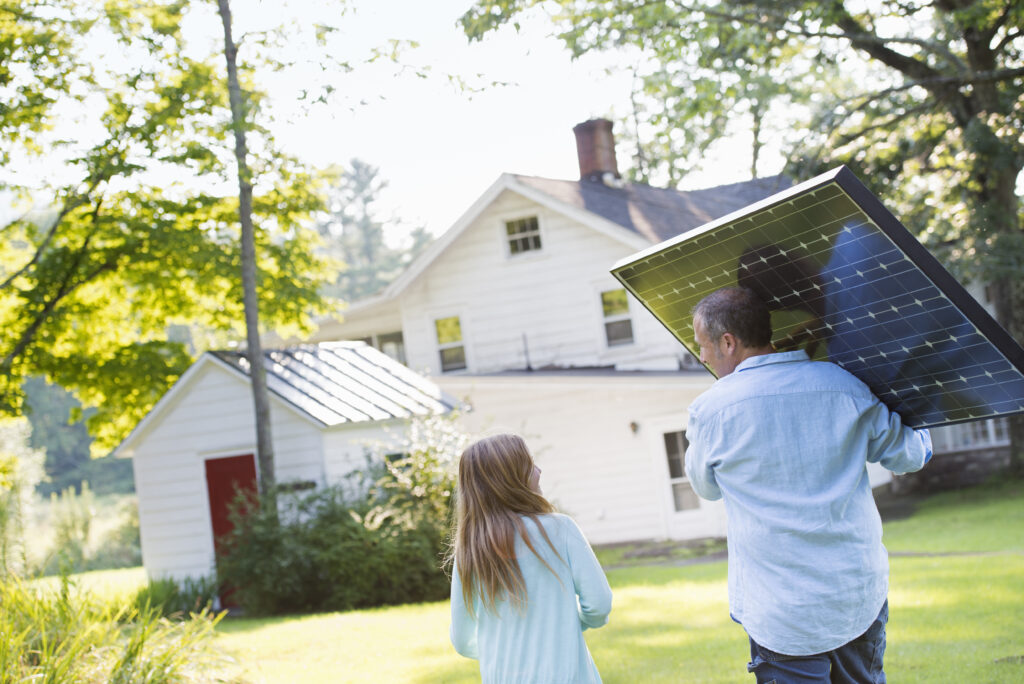 Homeowners taking the solar off their roof after Solar Cancellation Resource Center successfully cancels their contract with the help of Consumer Advocacy Law Group. 